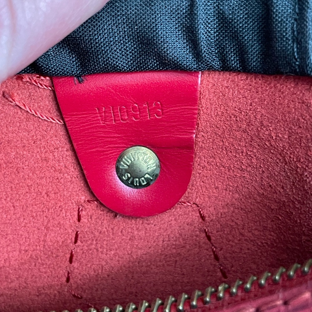 Louis Vuitton Red Epi Speedy 25 Leather Satchel - Picture 16 of 16